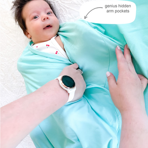 Newborn baby swaddle blanket wrap with genius arm pockets