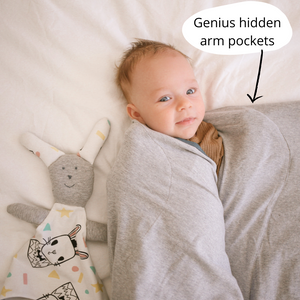 TRIO BUNDLE Koala Hugs Newborn Swaddle Wrap - Cool Grey