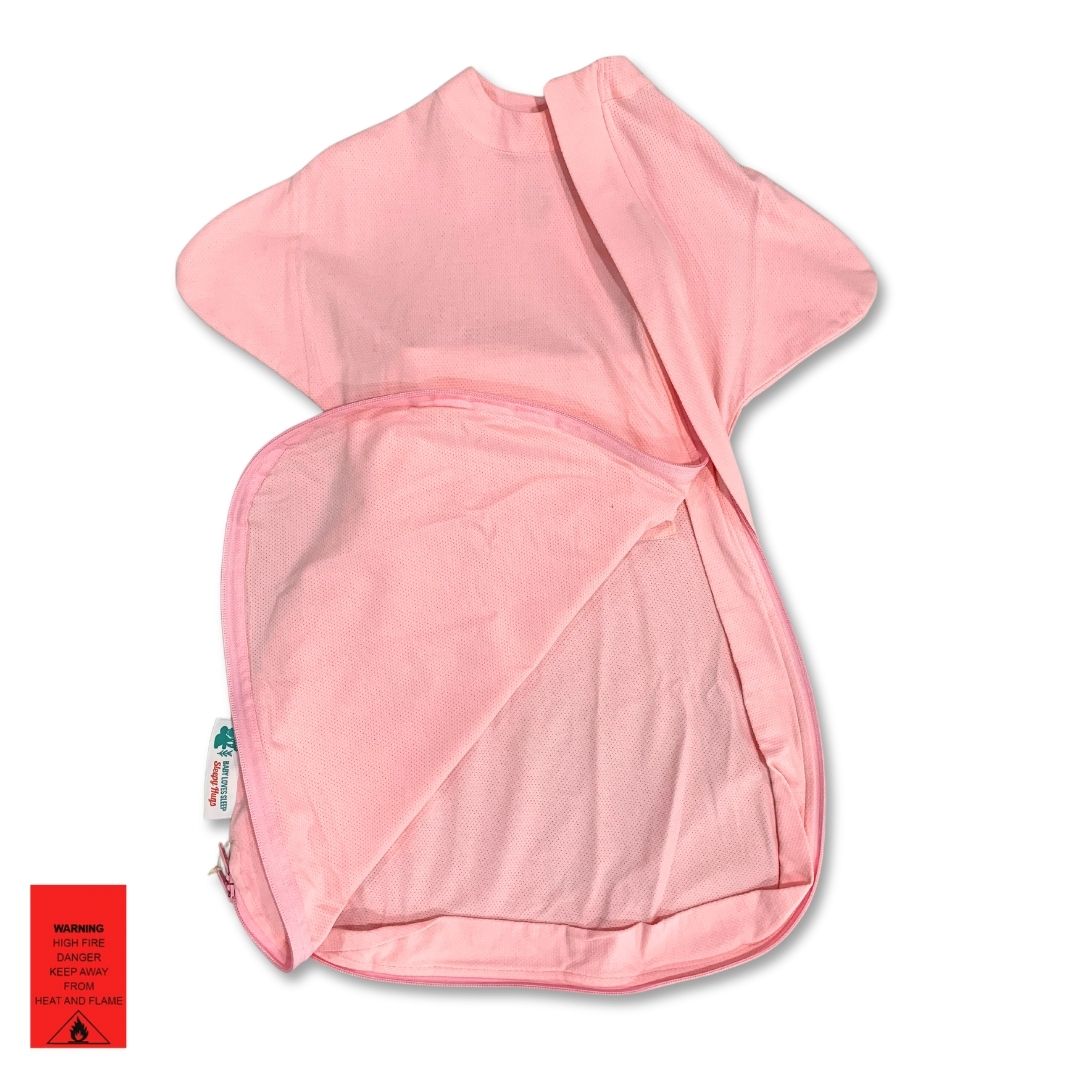 Summer baby sleeping bag with bottom zipper for easy nappy changes