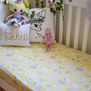 Cotton jersey fitted cot sheets made using 100% GOTS organic cotton, super soft, lightweight, breathable, crease free, fits Boori cot mattress