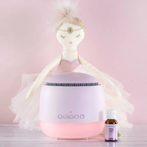 Aroma Snooze sleep aid is a humidifier, vaporiser, air purifier, red light therapy, plays white noise and pink noise, heartbeat sounds, rain sounds and lullabies