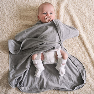 Hip harness baby sleeping bag by Baby Loves Sleep