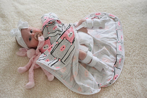 Sleepy Hugs Extra-Wide Sack (Fits Hip Harness) - Pinky Bears (All Seasons)