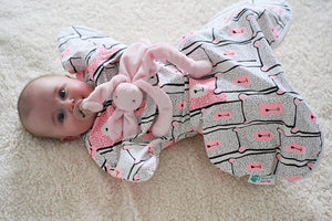 Sleepy Hugs Extra-Wide Sack (Fits Hip Harness) - Pinky Bears (All Seasons)