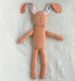 organic cotton soft pink bunny doll