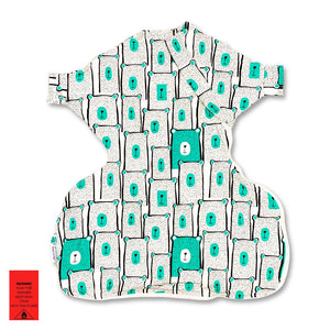 Extra-wide hip dysplasia baby sleeping bag with arms by Baby Loves Sleep