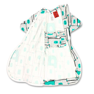 Baby sleep sack with belly band for startle reflex