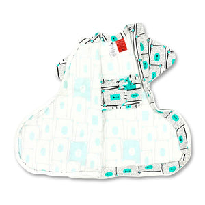 Baby swaddle for hip dysplasia with belly band by Baby Loves Sleep