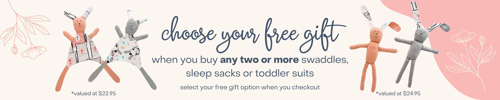 Free Gift Bunny Hugs Dolls and Baby Comforters