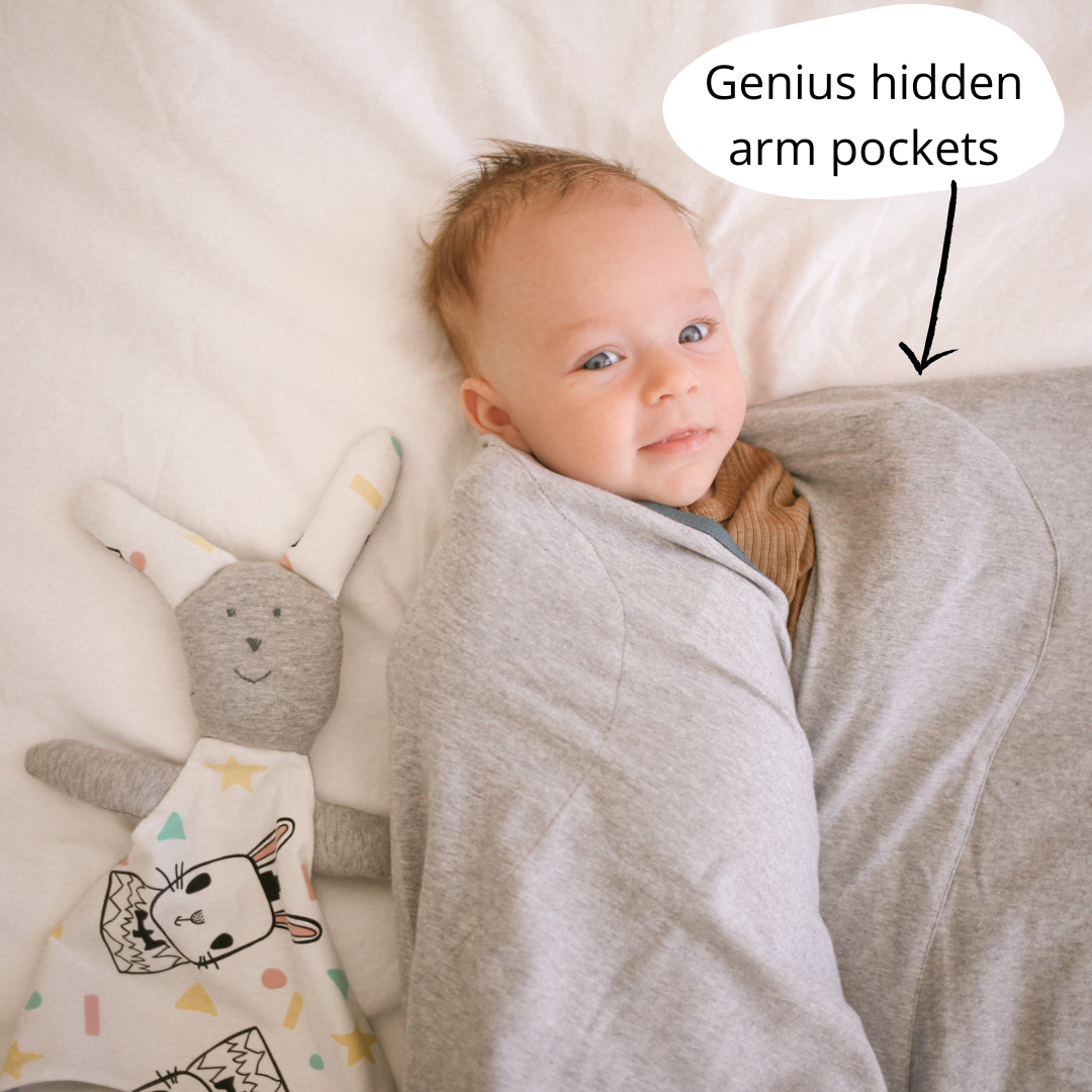 Newborn Swaddle Wrap with Arm Pockets BABY LOVES SLEEP