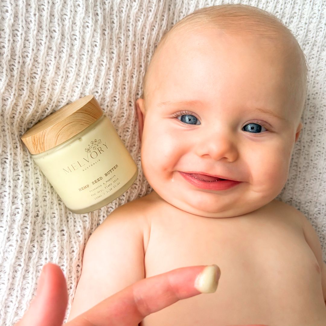 Melvory Hemp Seed Butter to relieve baby eczema