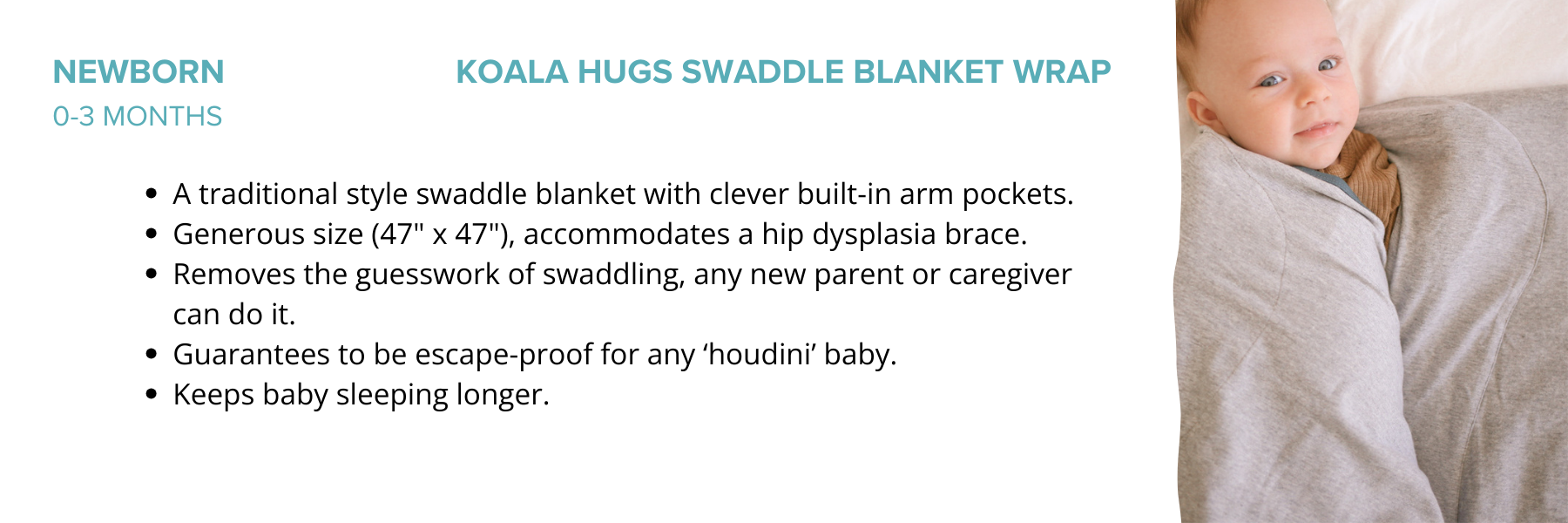 Best Newborn Swaddle - Koala Hugs