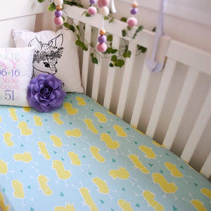 Organic Jersey Fitted Cot Sheets - Chickadees