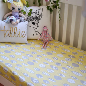 Neutral contemporary organic cotton fitted cot sheets