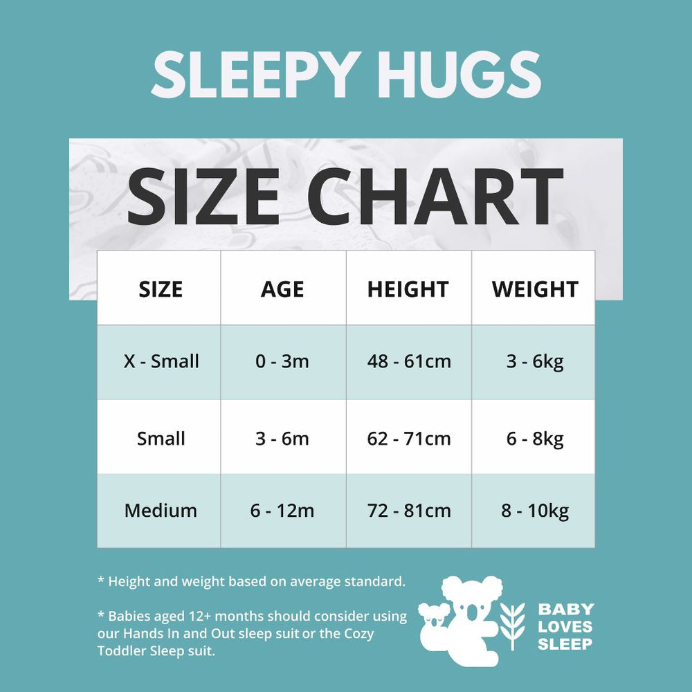 Size Guide Baby Loves Sleep BABY LOVES SLEEP