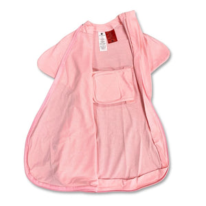 Summer baby sleeping bag with belly band for gentle transitioning to free arms