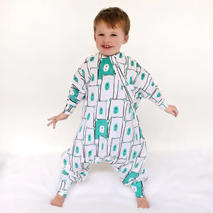 Cozy Toddler Suit (with legs) - Minty Bears (All Seasons)