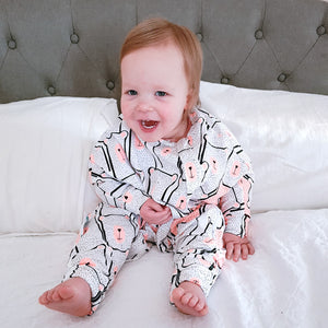 The Cozy Toddler onesie suit is for active toddlers that have outgrown a sleeping bag and ready for toddler pajamas.
