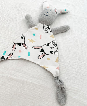 Bunny Hugs Baby Comforter - Cool Grey