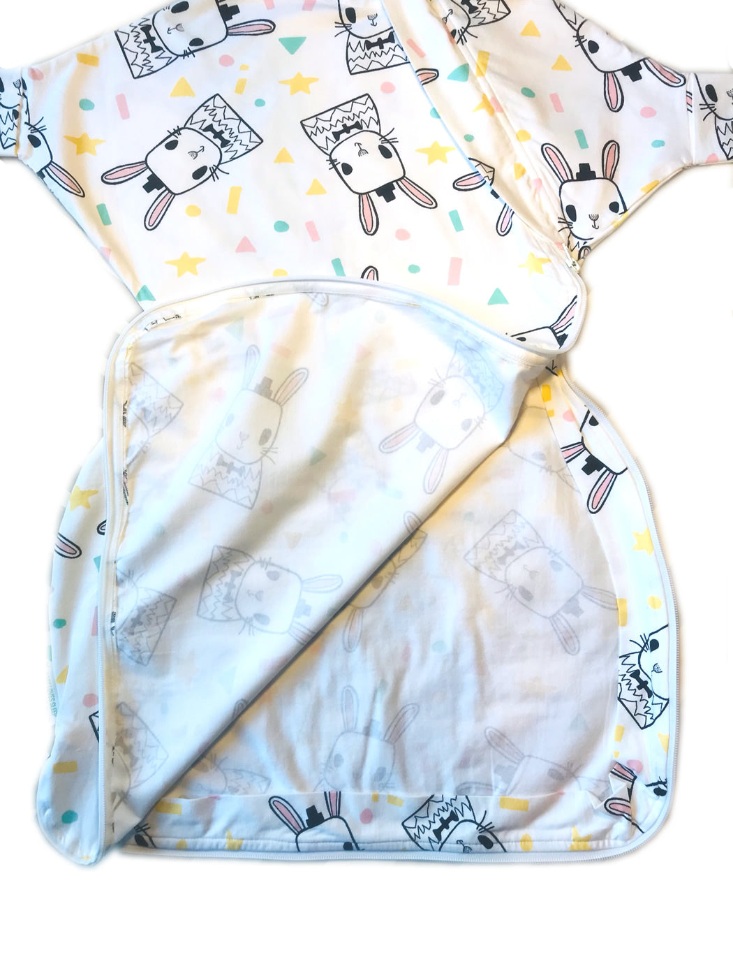 Sleepy Hugs sleep sack for gentle swaddle transitioning from swaddle to free arms, helps startle reflex for babies starting to roll