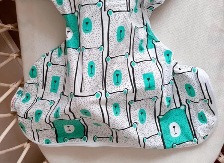Organic baby sleeping bag for hip harness by Baby Loves Sleep