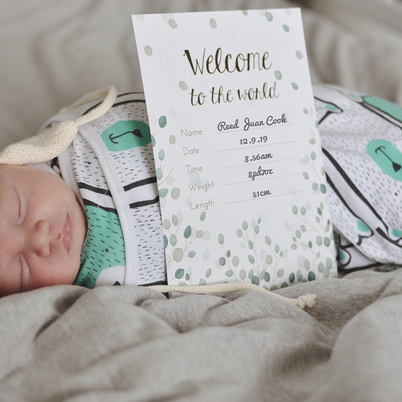 Welcome to the World milestone card